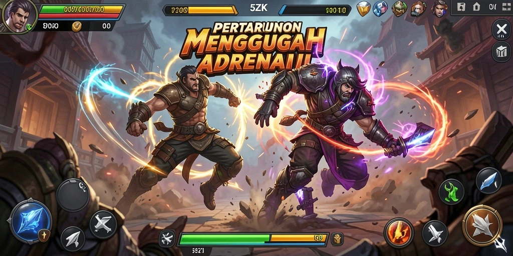 Tampilan gameplay dinamis dan seru dalam 5ZK.