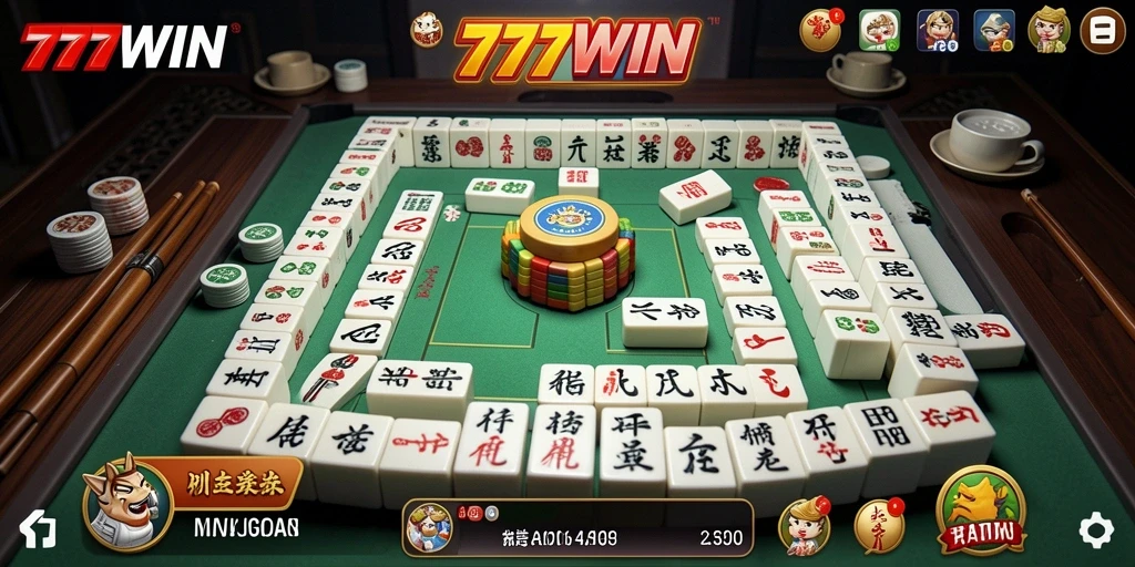Tampilan gameplay 777WIN dengan desain Mahjong yang menarik.