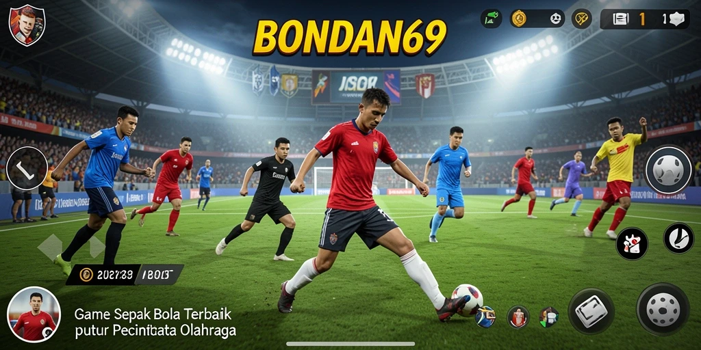 Screenshot BONDAN69 menampilkan aksi mendebarkan dalam permainan sepak bola.