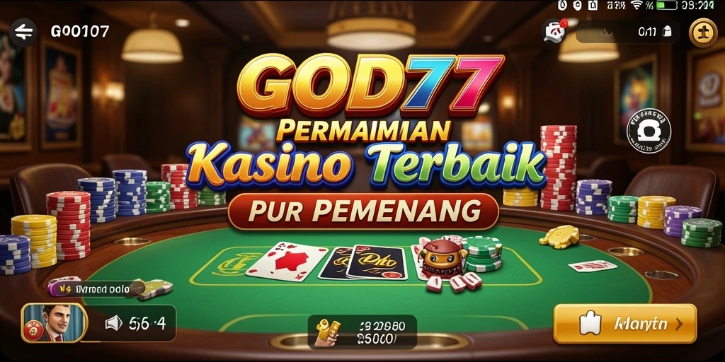Tampilan layar utama GOD77 saat permainan kasino berlangsung.