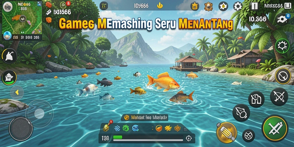 Tampilan gameplay memancing yang seru dan menantang.