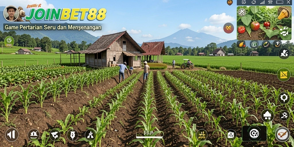 Screenshot utama <strong>JOINBET88</strong> menampilkan kebun yang indah dan beragam tanaman.