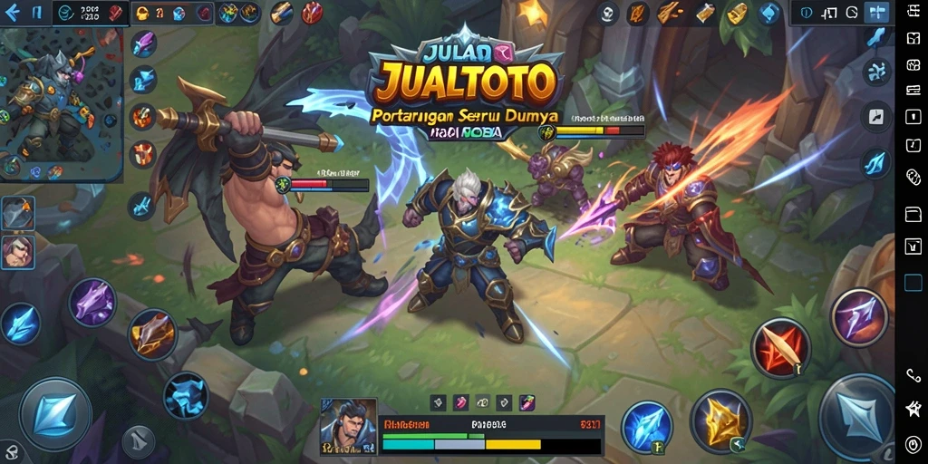 Screenshot menampilkan aksi seru dalam permainan MOBA JUALTOTO.