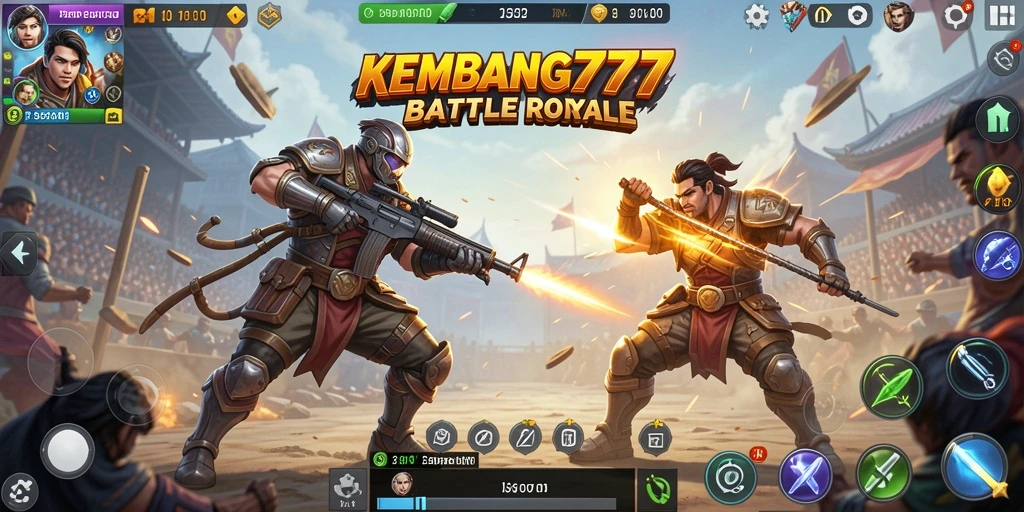 Gameplay seru KEMBANG777 dalam arena Battle Royale.