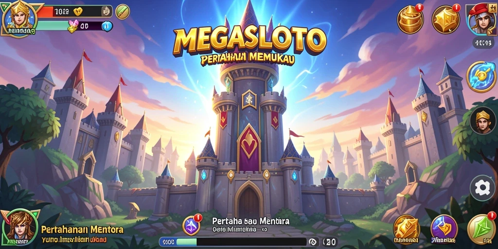 Gameplay seru MEGASLOTO dengan strategi Tower Defense yang menarik.
