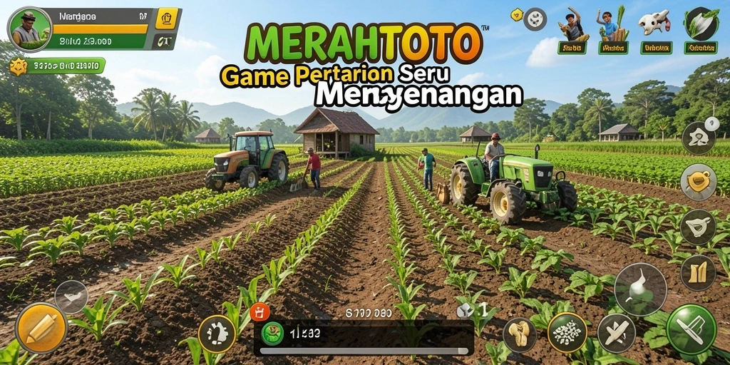 Tampilan menarik dari gameplay MERAHTOTO dengan aktivitas bertani.