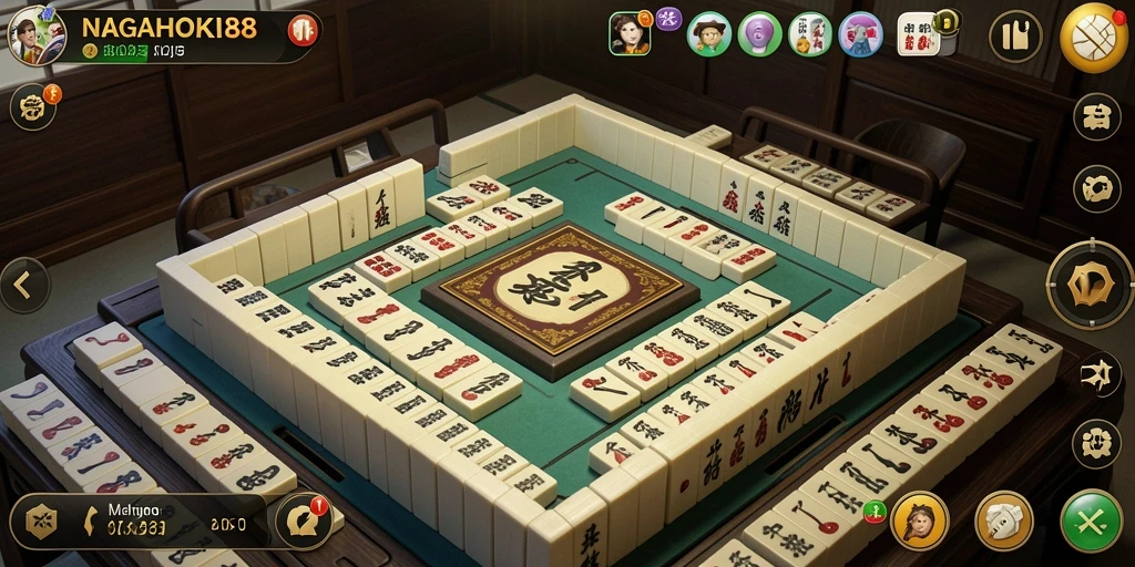 Screenshot permainan NAGAHOKI88 menampilkan momen seru bermain Mahjong.