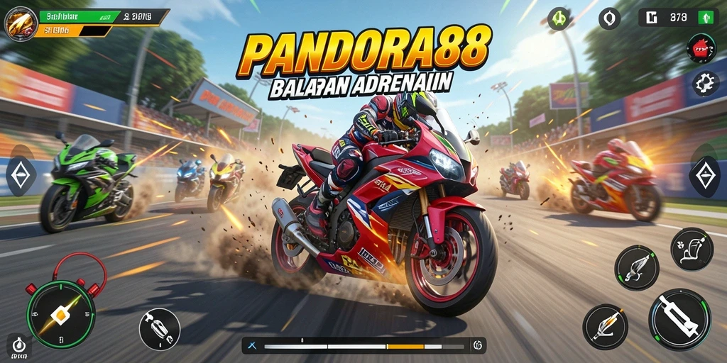 Tampilan seru gameplay balapan motor di PANDORA88.