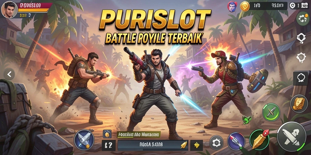 Screenshot menampilkan aksi mendebarkan dalam game Battle Royale PURISLOT.
