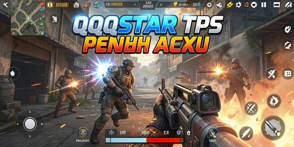 Gameplay intens dan seru dalam QQSTAR yang menampilkan pertempuran TPS.