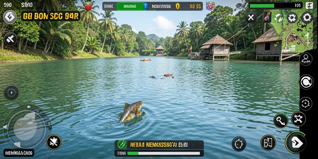 Tampilan gameplay S80 yang menampilkan suasana memancing yang mendebarkan.