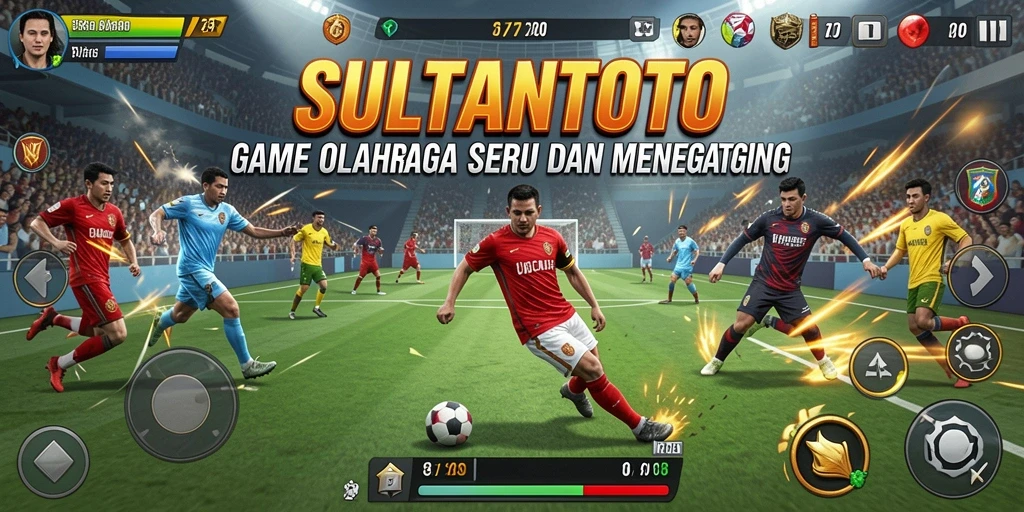 Tampilan gameplay SULTANTOTO dengan aksi olahraga yang dinamis.
