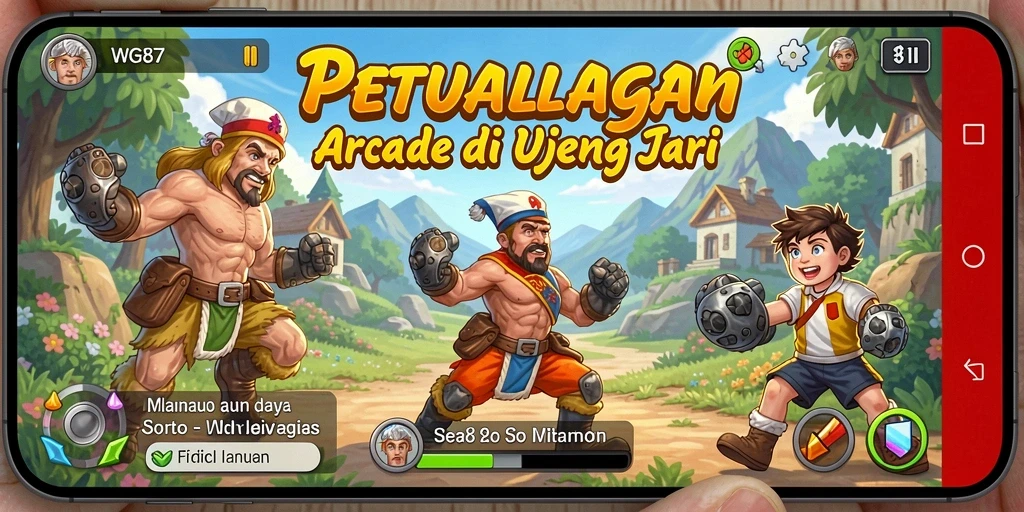 Screenshot WG87 menampilkan aksi gameplay Arcade yang mendebarkan.